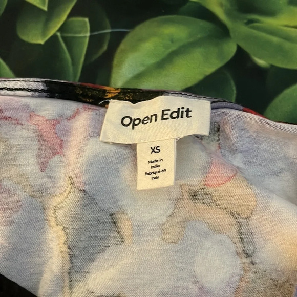 OPEN EDIT Off the Shoulder Ruched Top, Black Confetti, XS, NWT​ - Picture 6 of 11